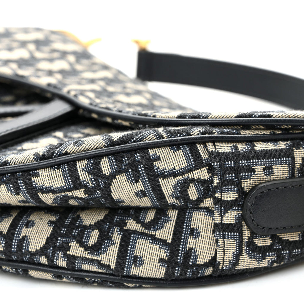 Christian Dior Oblique Saddle Bag Blue