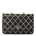 Chanel Calfskin Diamond Stitch Wallet On Chain WOC Black