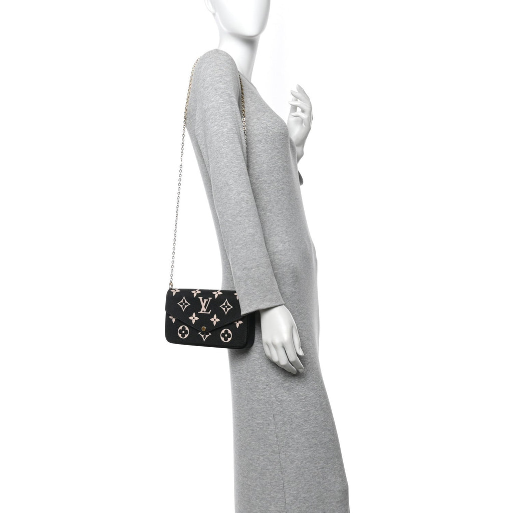 Louis Vuitton Empreinte Monogram Giant Felicie Pochette Black Beige