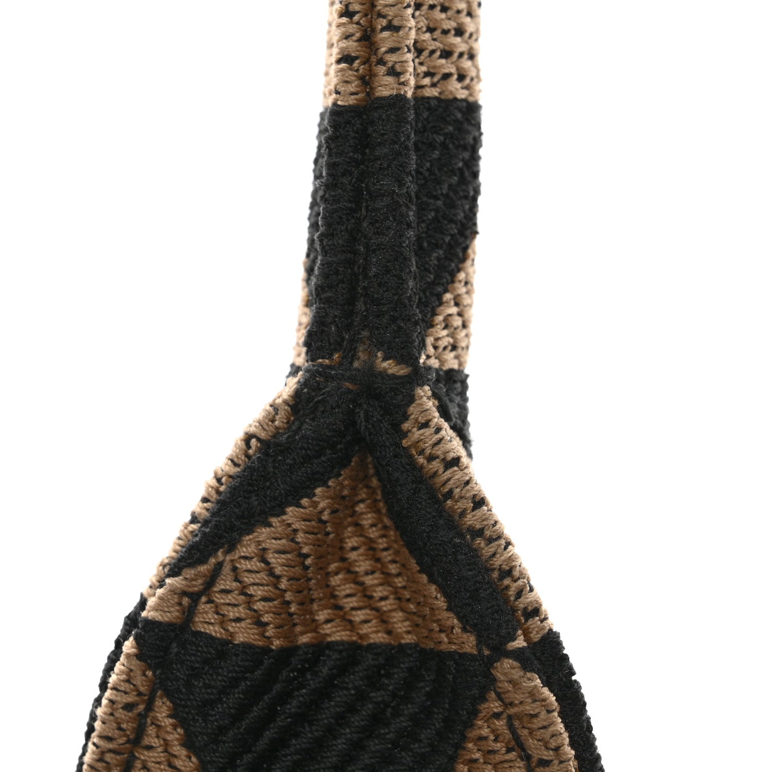 Prada Jacquard Saffiano Triangolo Symbole Embroidered Large Tote Black Corda