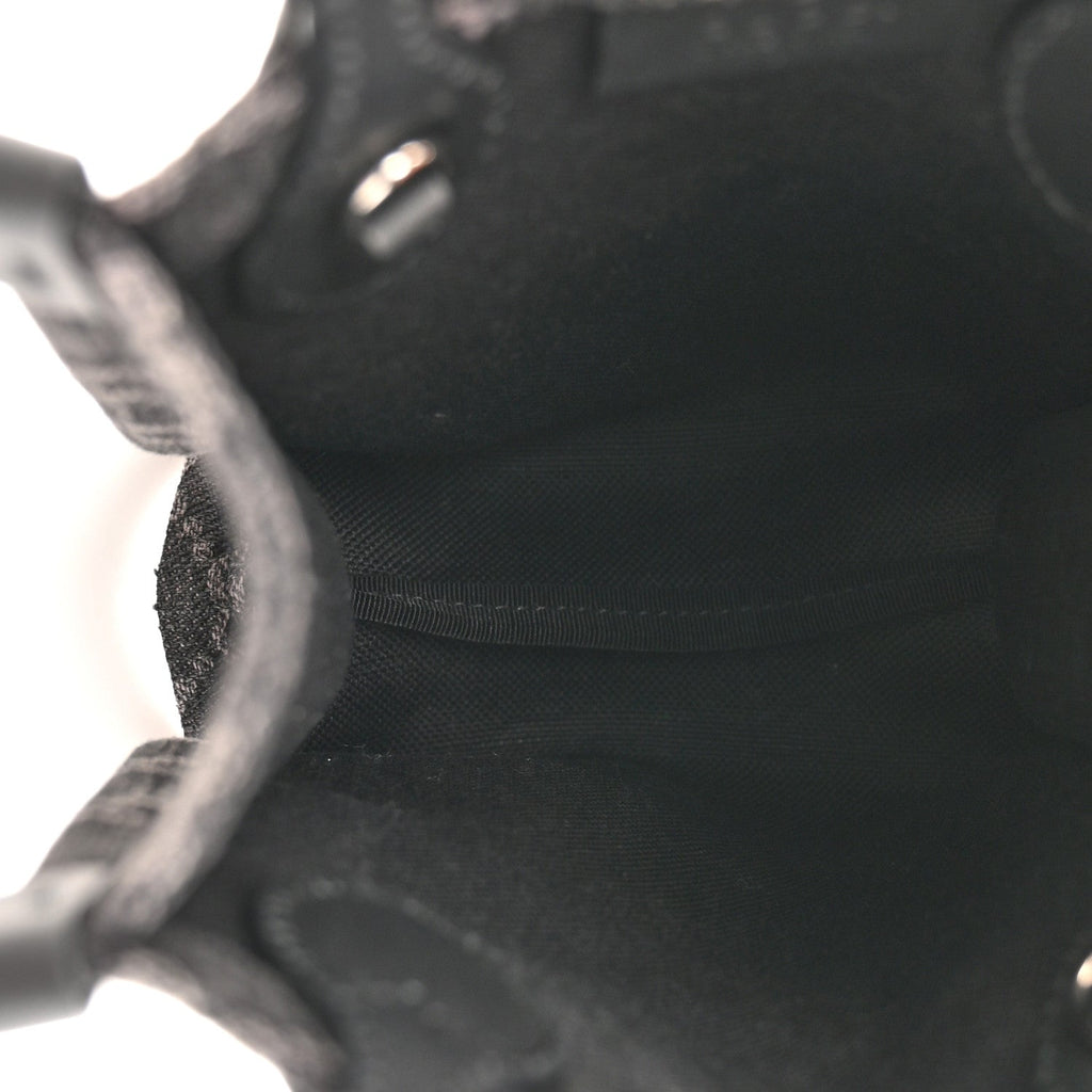 Gucci Denim GG Monogram Dollar Calfskin Mini Ophidia Tote Black Grey