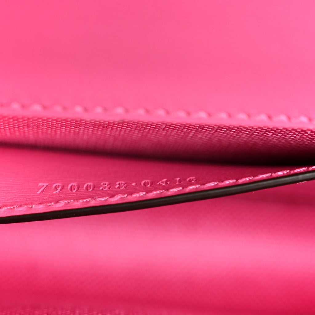 Gucci GG Monogram Scratch Lux Calfskin Mini Luce Shoulder Bag Rose Dark Blossom