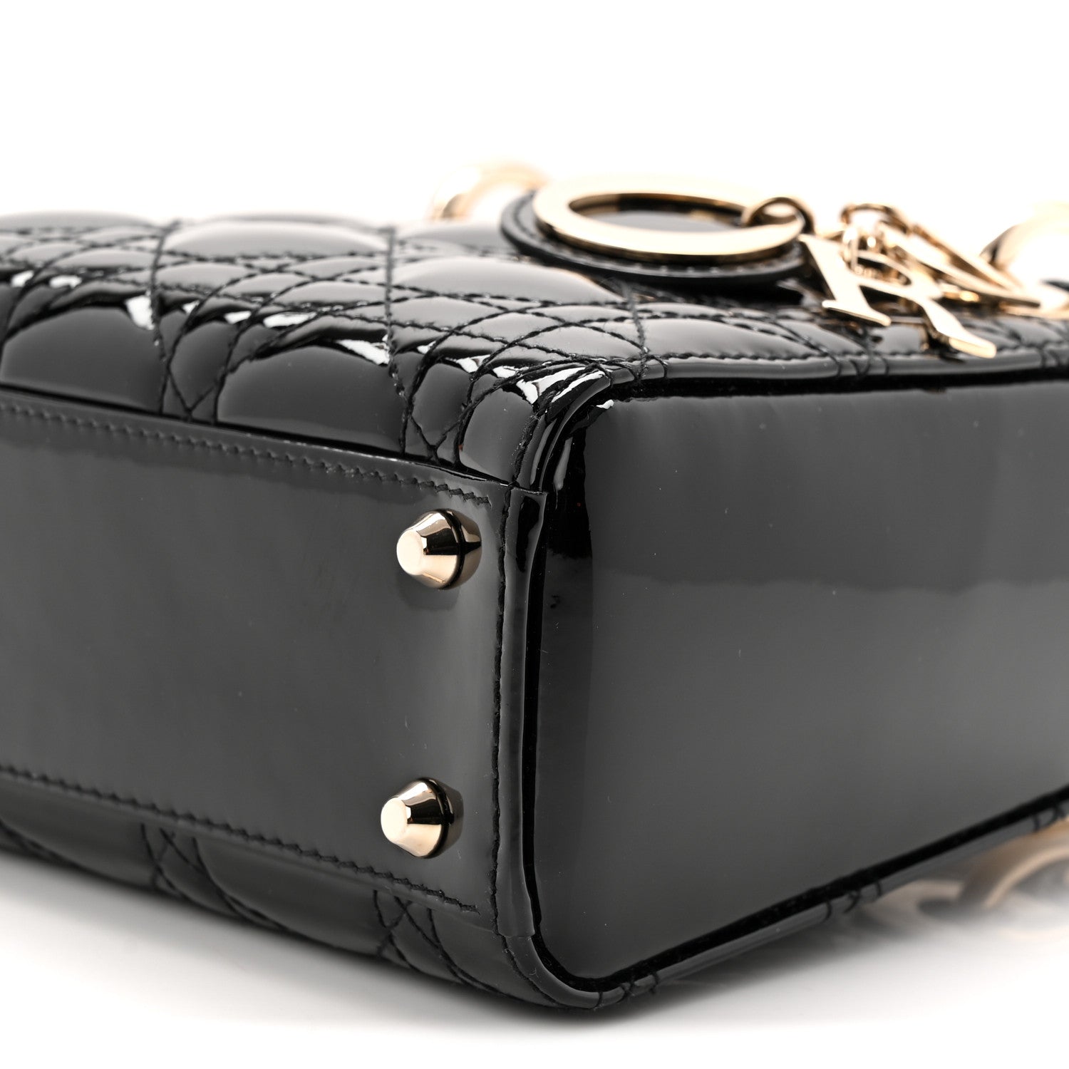 Christian Dior Patent Cannage Mini Lady Dior Black