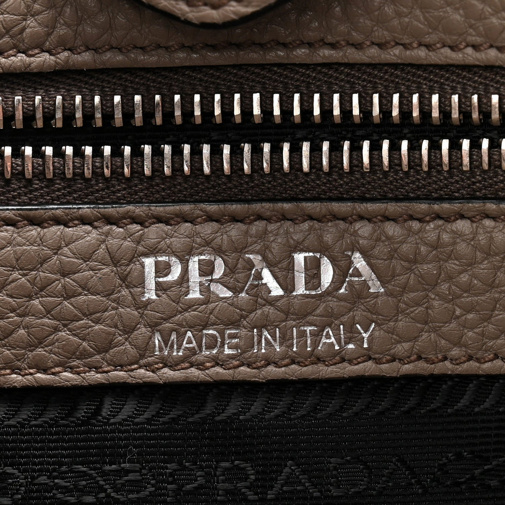 Prada Vitello Daino Soft Hobo Messenger Bag Argilla