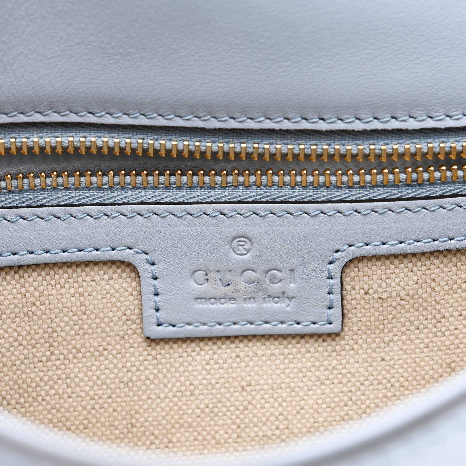 Gucci Roxy Calfskin Medium Blondie Top Handle Bag Cloudy Blue