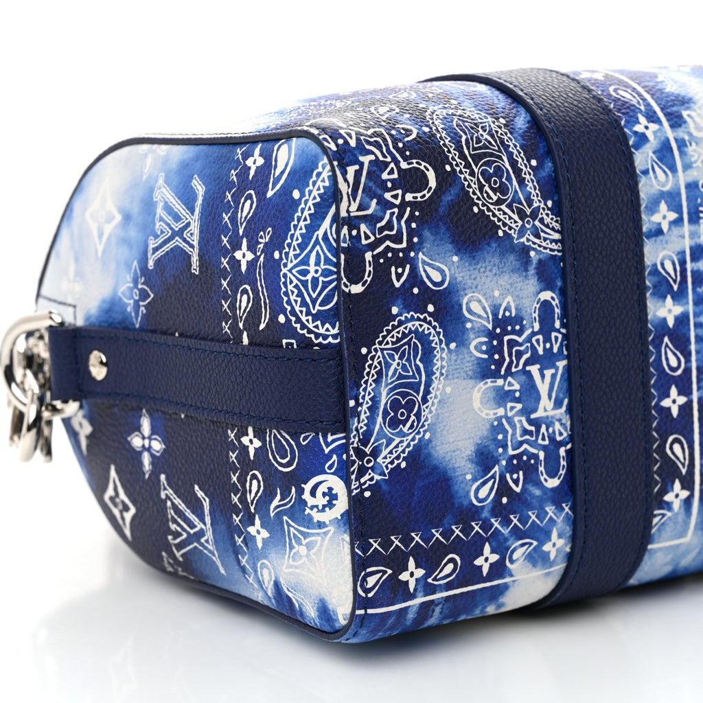 Louis Vuitton Cowhide Monogram Bandana City Keepall Blue