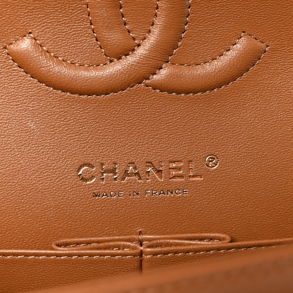 Chanel Lambskin Quilted Medium Double Flap Brown