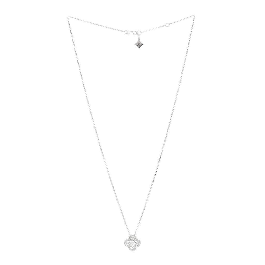 Louis Vuitton 18K White Gold Diamond Les Ardentes Pendant Necklace