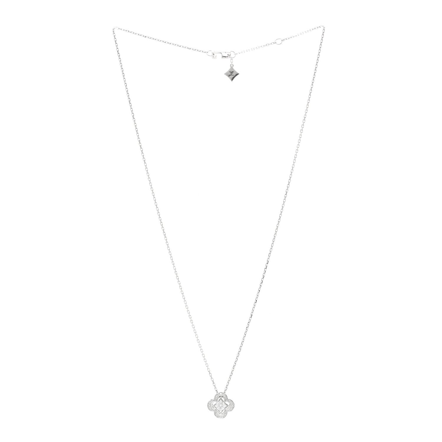 Louis Vuitton 18K White Gold Diamond Les Ardentes Pendant Necklace