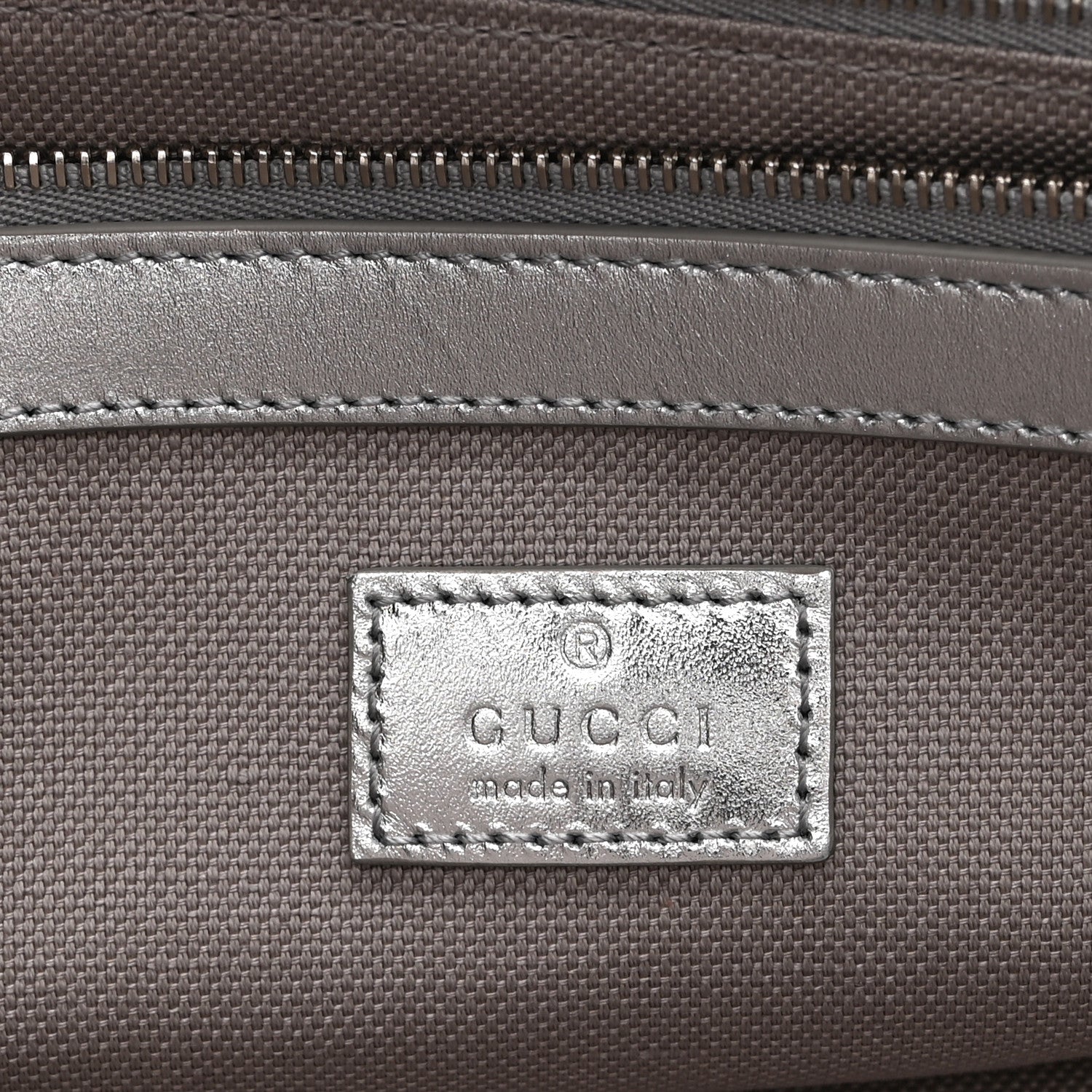 Gucci GG Supreme Monogram Emblem Medium Tote Bag  Beige Silver