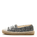 Chanel Tweed Sequin CC Espadrilles 37 Black White