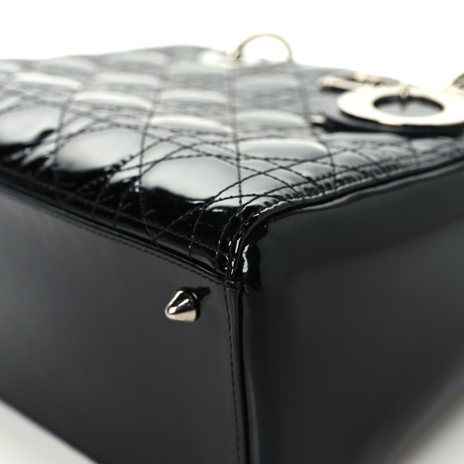 Christian Dior Patent Cannage Medium Lady Dior Black