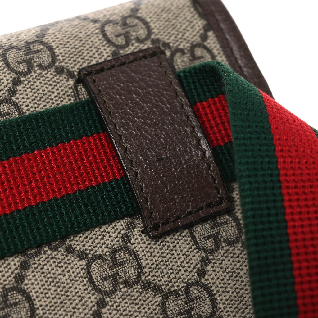 Gucci GG Supreme Monogram Neo Vintage Web Belt Bag Brown