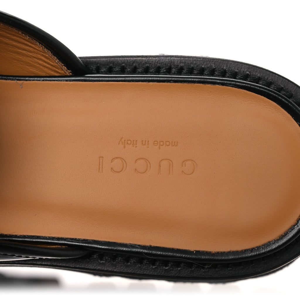 Gucci Cordovan Lux Womens Sylke Horsebit Platform Mules 37 Black