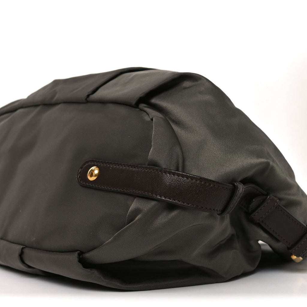 Prada Tessuto Nylon Jacquard Logo Tote  Bruciato Sughero