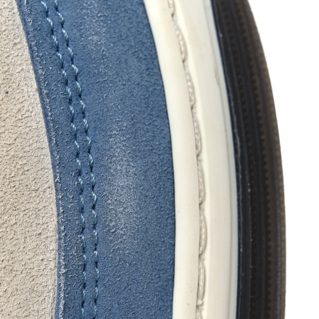 Chanel Suede Kidskin Womens CC Sneakers 37 White Blue