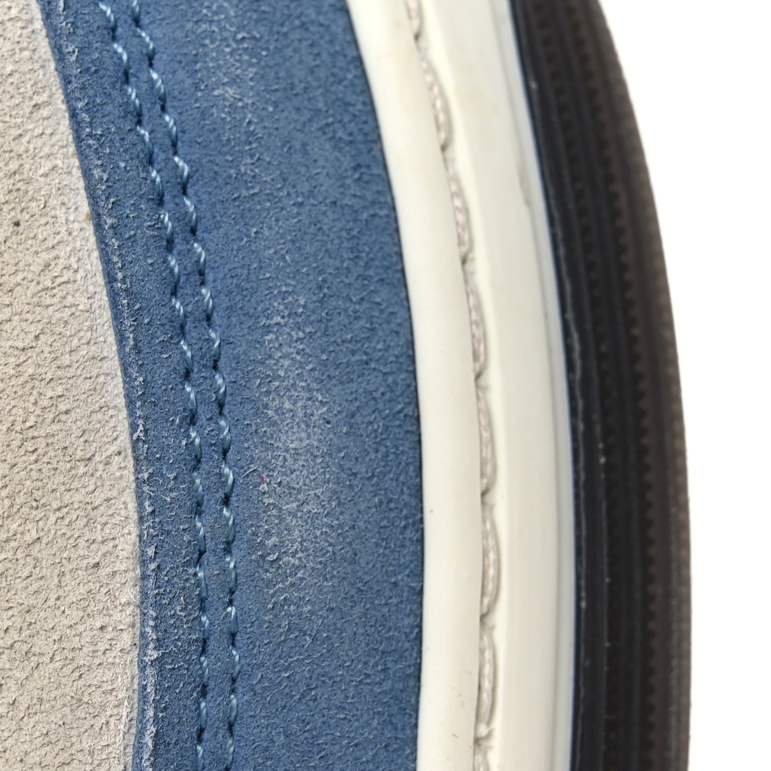 Chanel Suede Kidskin Womens CC Sneakers 37 White Blue
