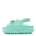Gucci Soft Rubber Horsebit Womens Slingback Sandals 37 Teal Cyan