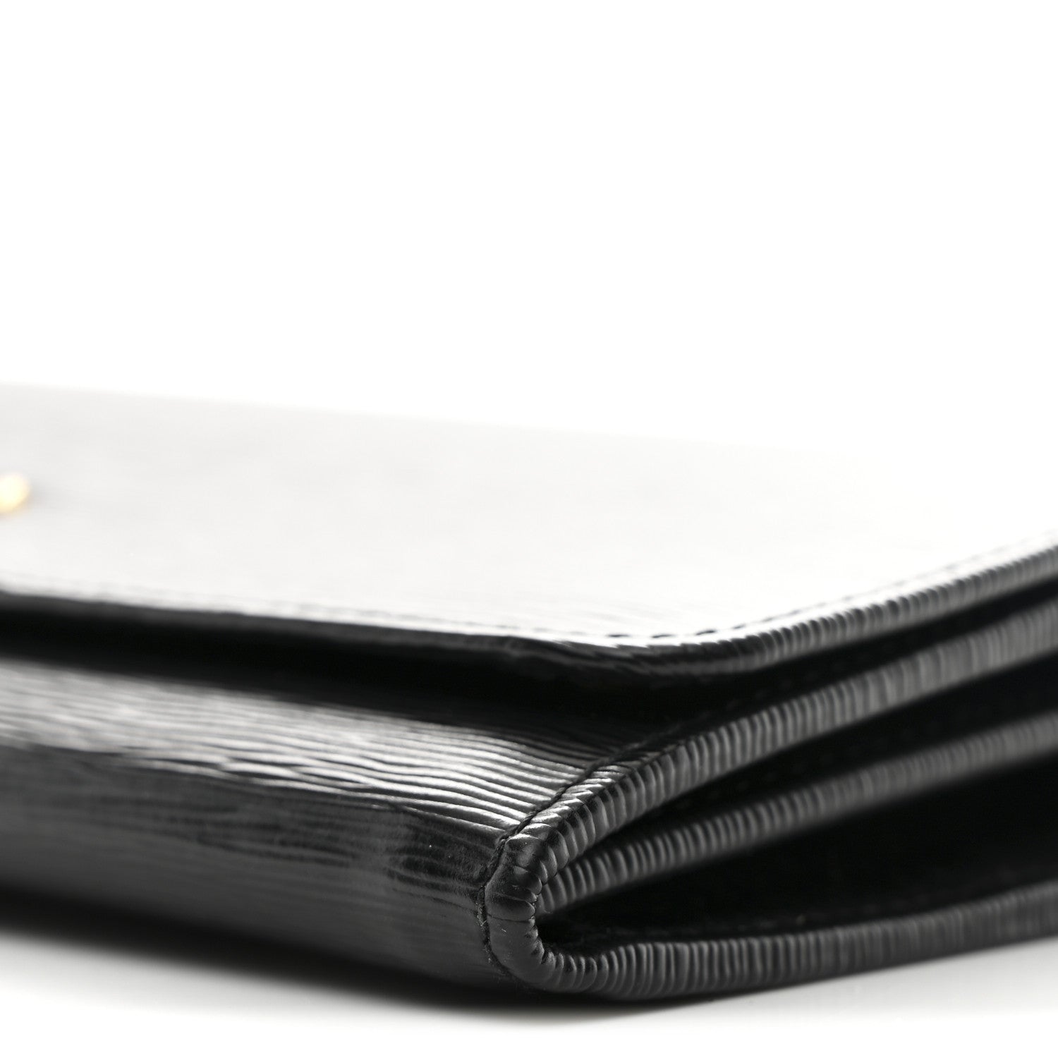 Prada Vitello Move Metal Oro Chain Wallet Black
