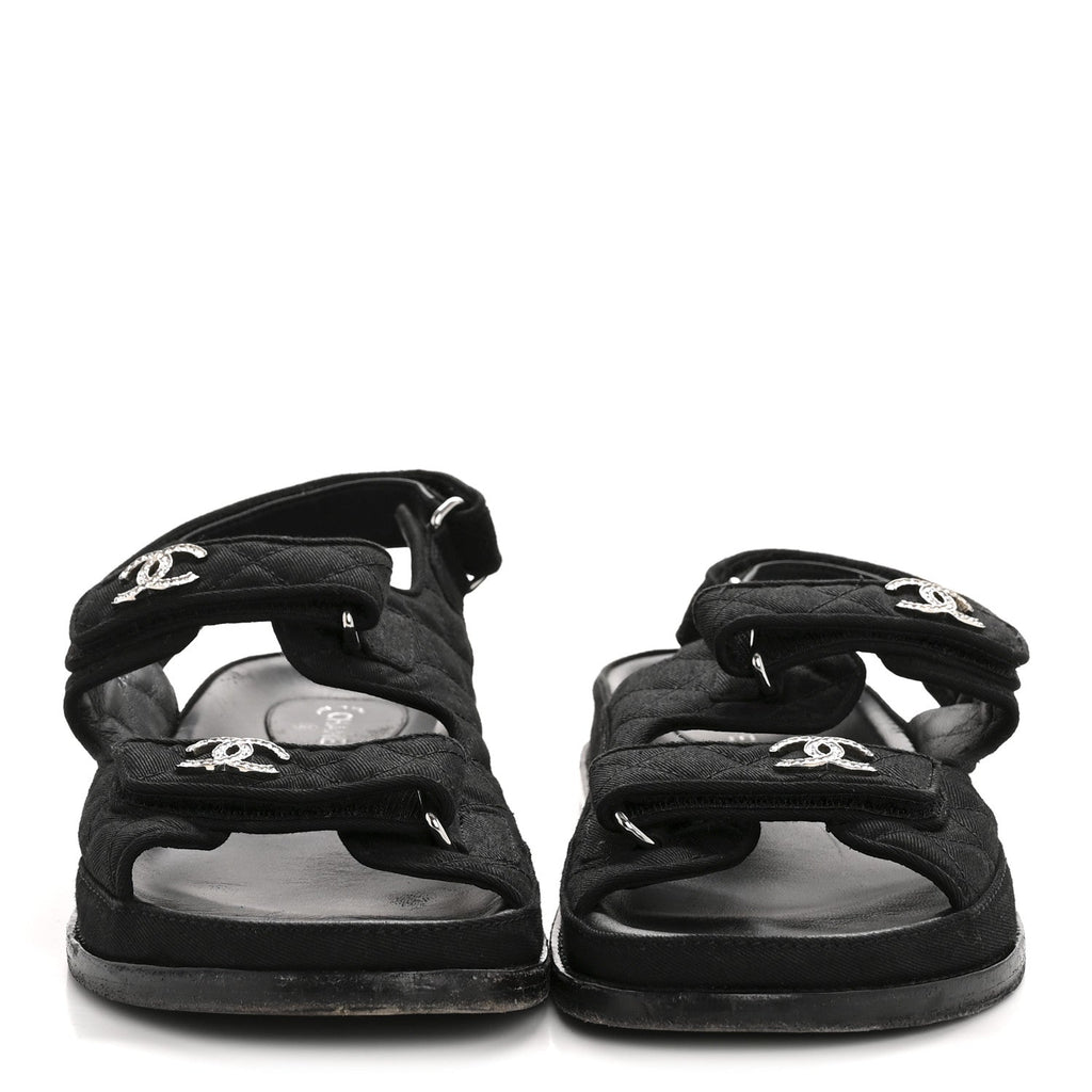 Mixed Fibers Velcro Dad Sandals 39 Black