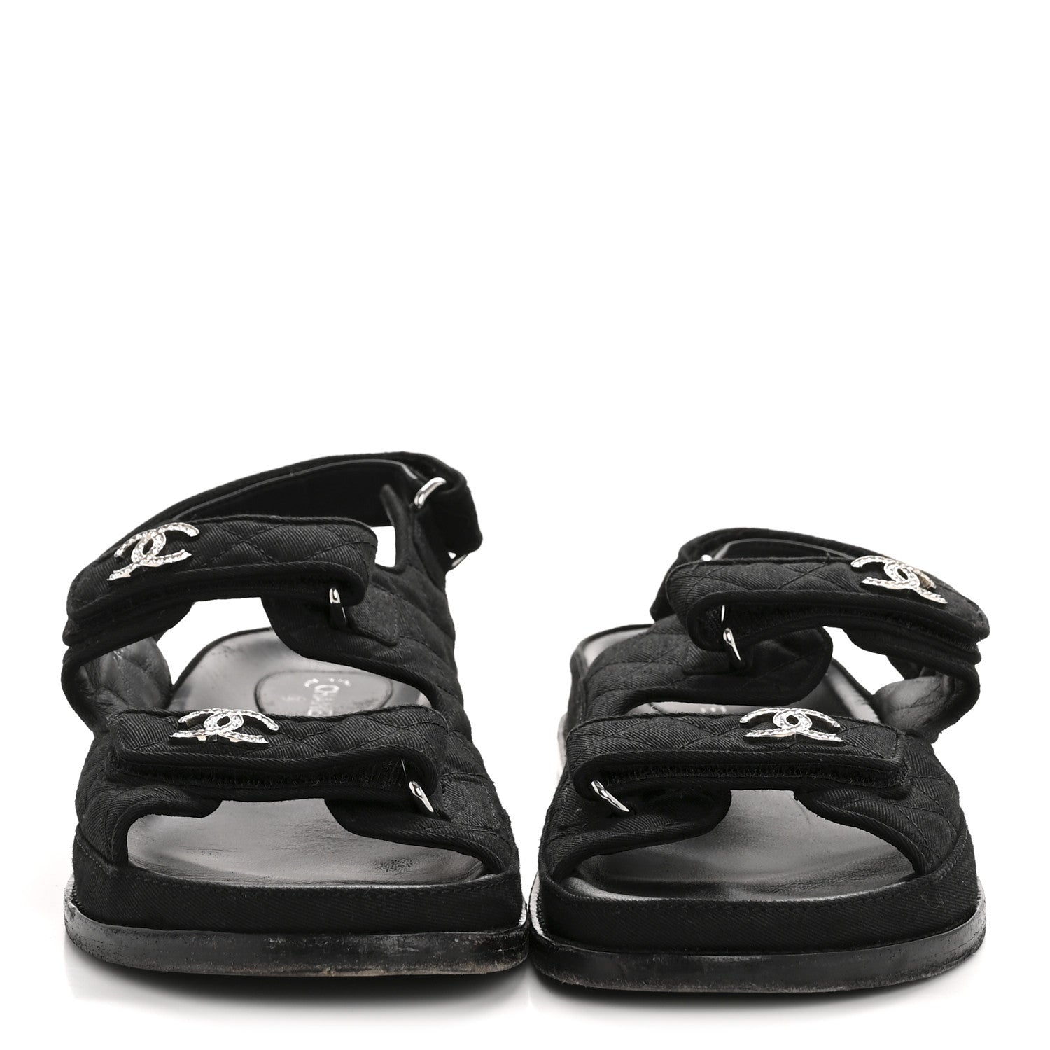 Mixed Fibers Velcro Dad Sandals 39 Black