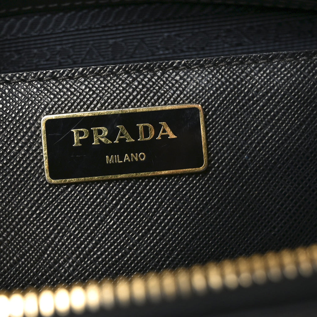 Prada Saffiano Medium Galleria Double Zip Tote Black