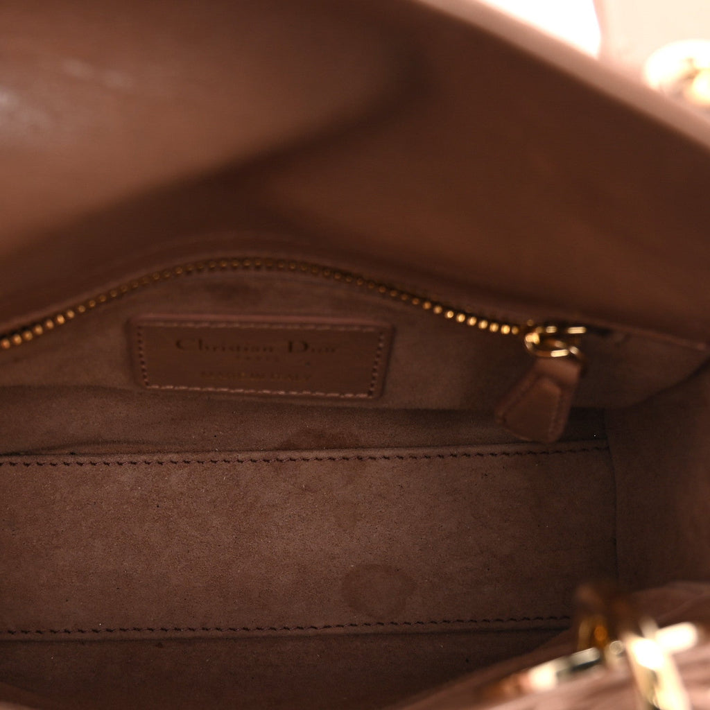 Christian Dior Lambskin Gathered Mini Lady Dior Fard