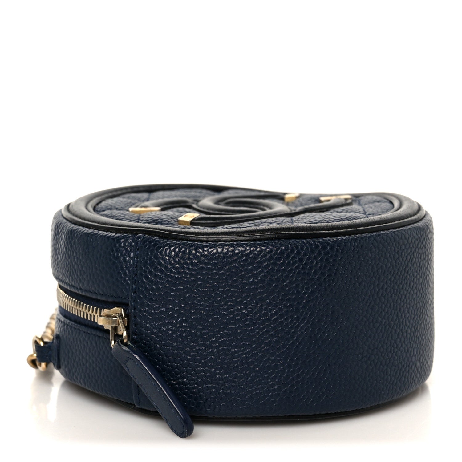 Chanel Caviar Quilted Round Filigree Crossbody Navy Black