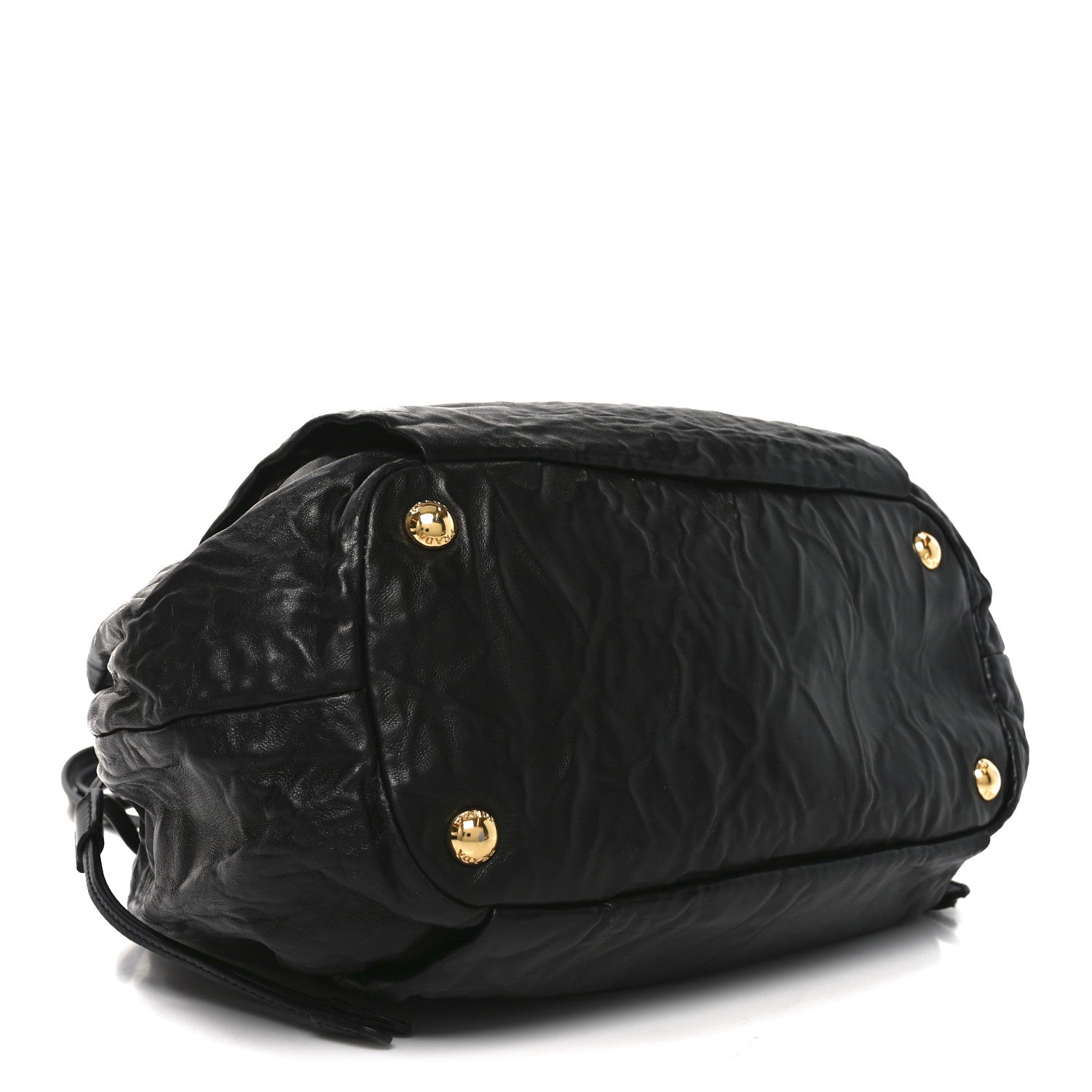 Prada Nappa Antique Drawstring Tote Black
