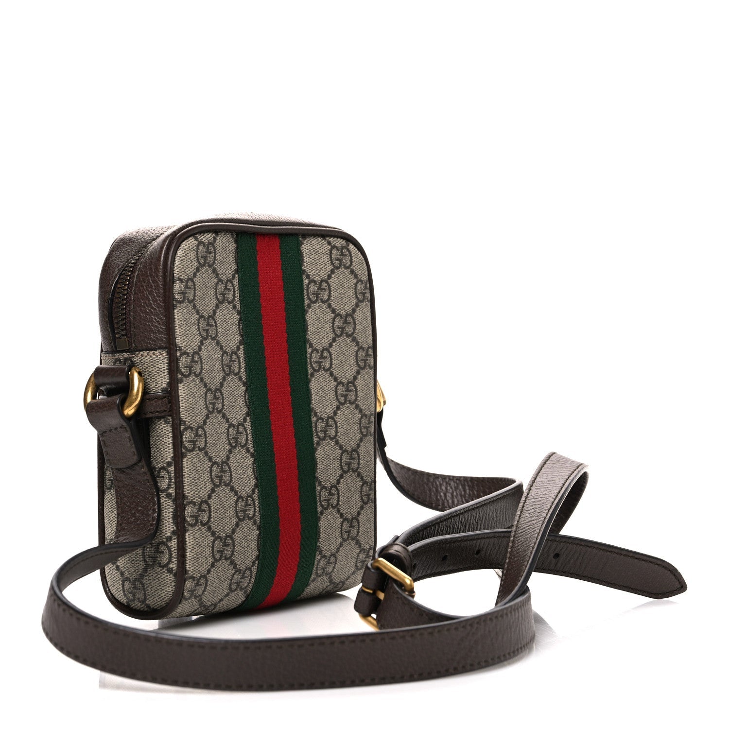 Gucci GG Supreme Monogram Web Mini Ophidia Messenger Brown