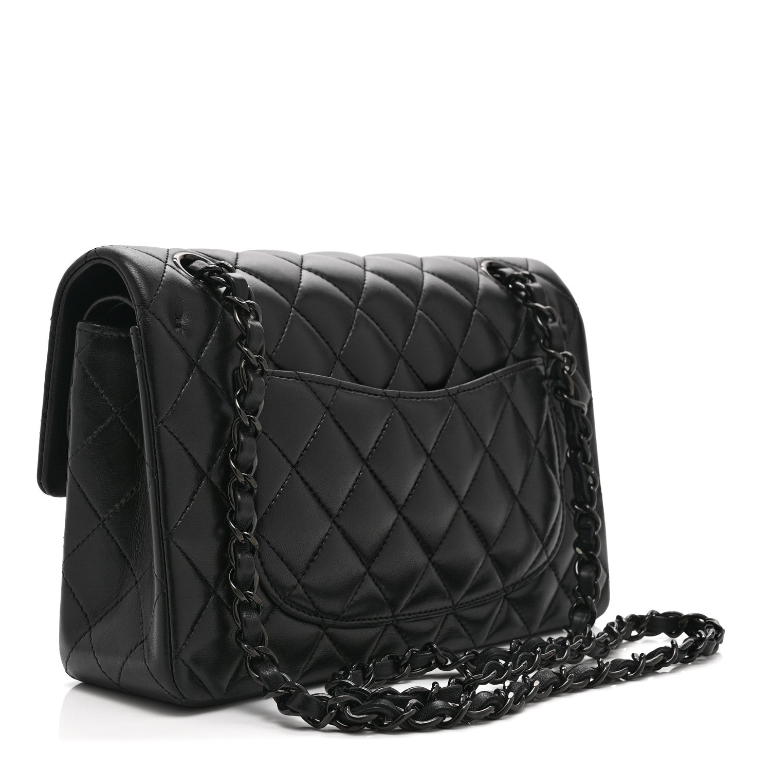Chanel Lambskin Quilted Small Double Flap So Black