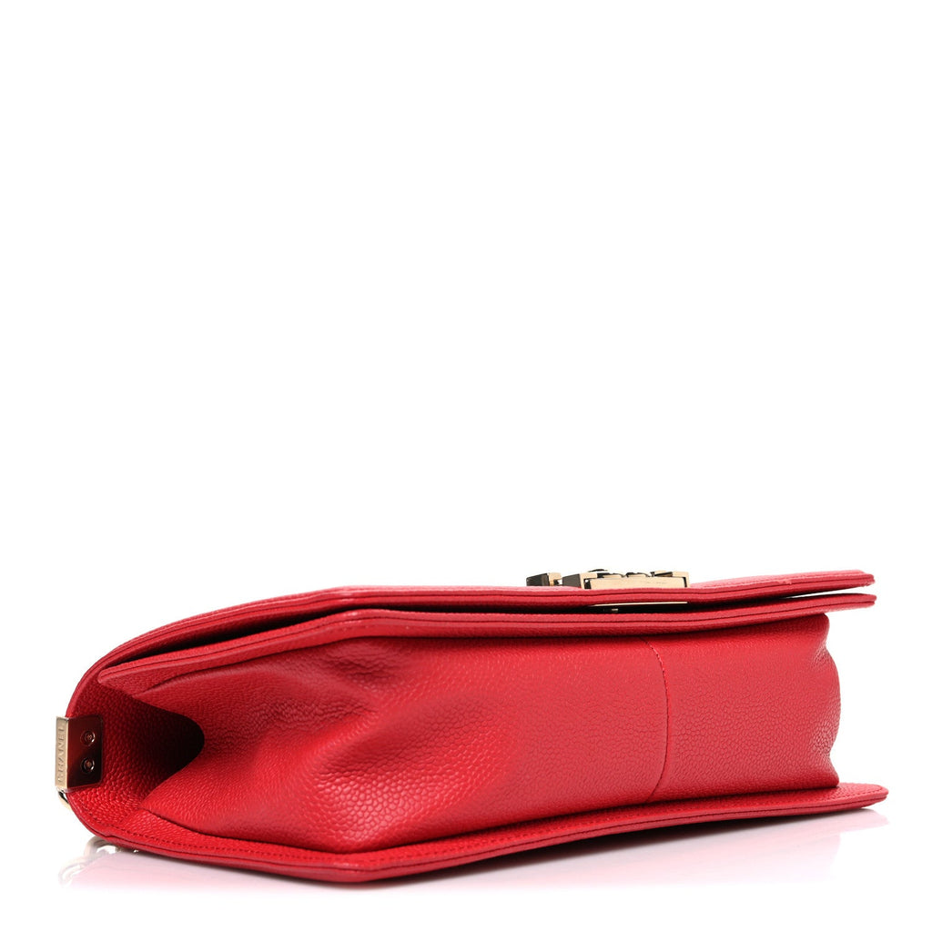 Chanel Caviar Quilted Medium Boy Flap Red