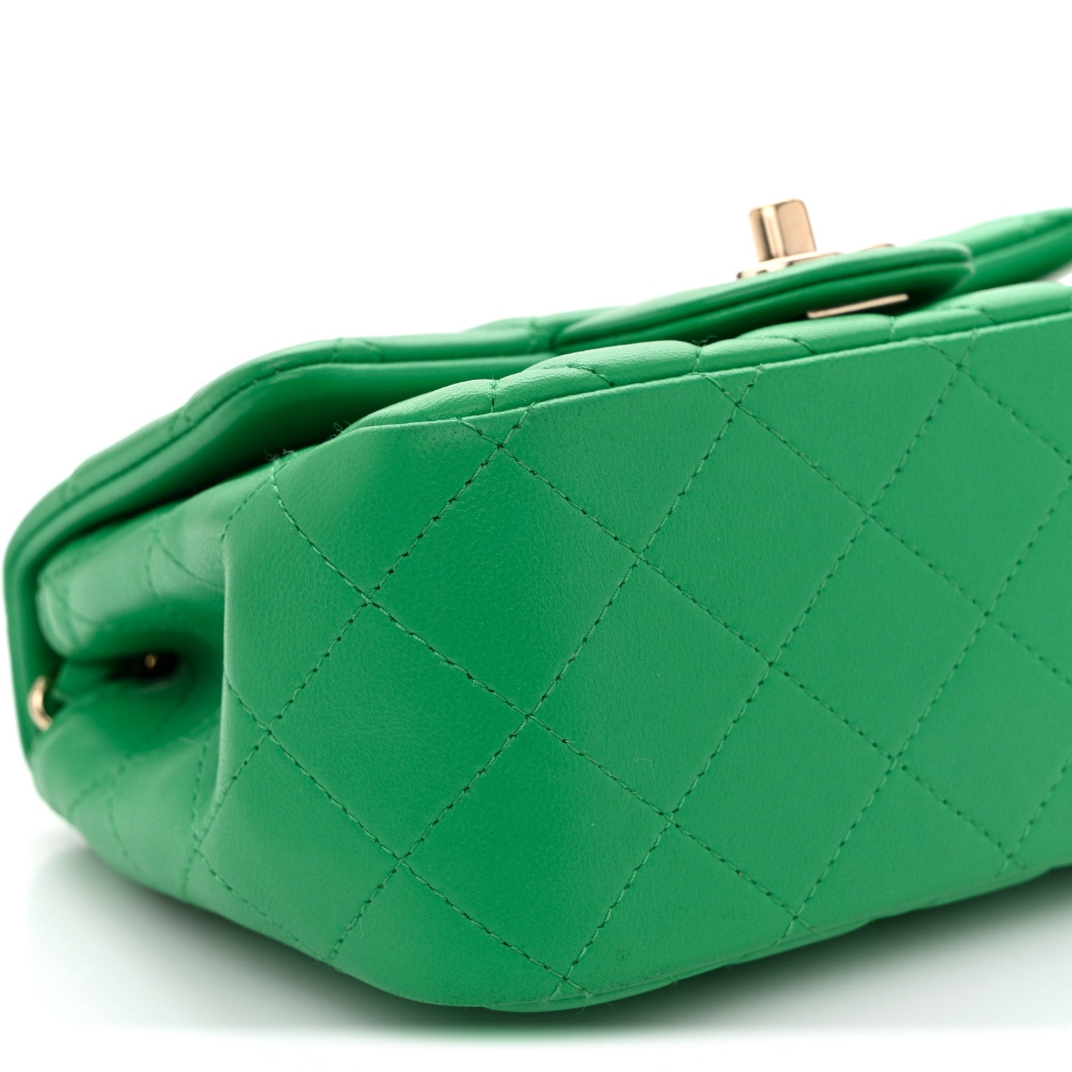 Chanel Lambskin Quilted Mini Square Flap Green