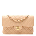 Chanel Caviar Quilted Small Double Flap Beige