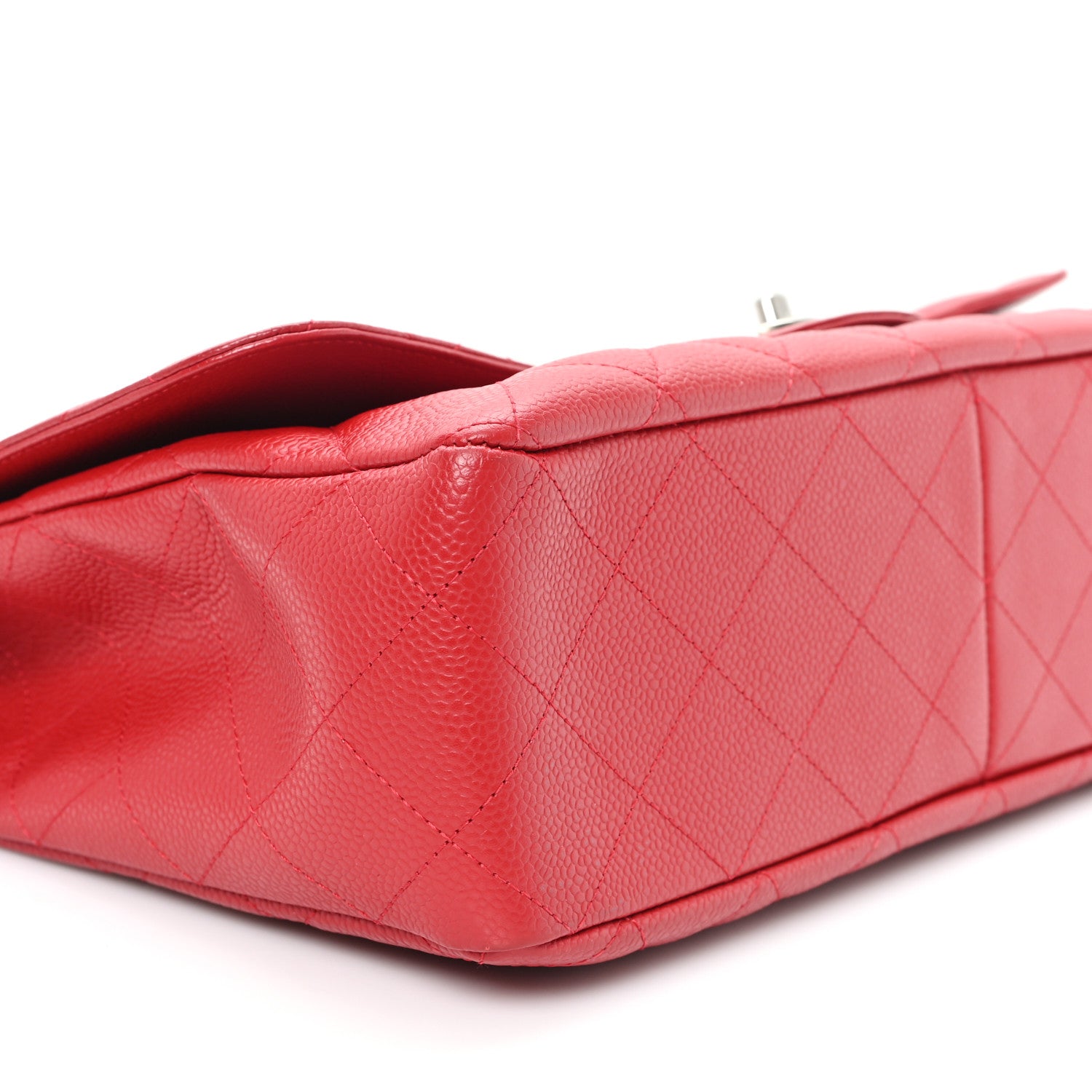 Chanel Caviar Quilted Jumbo Single Flap Red