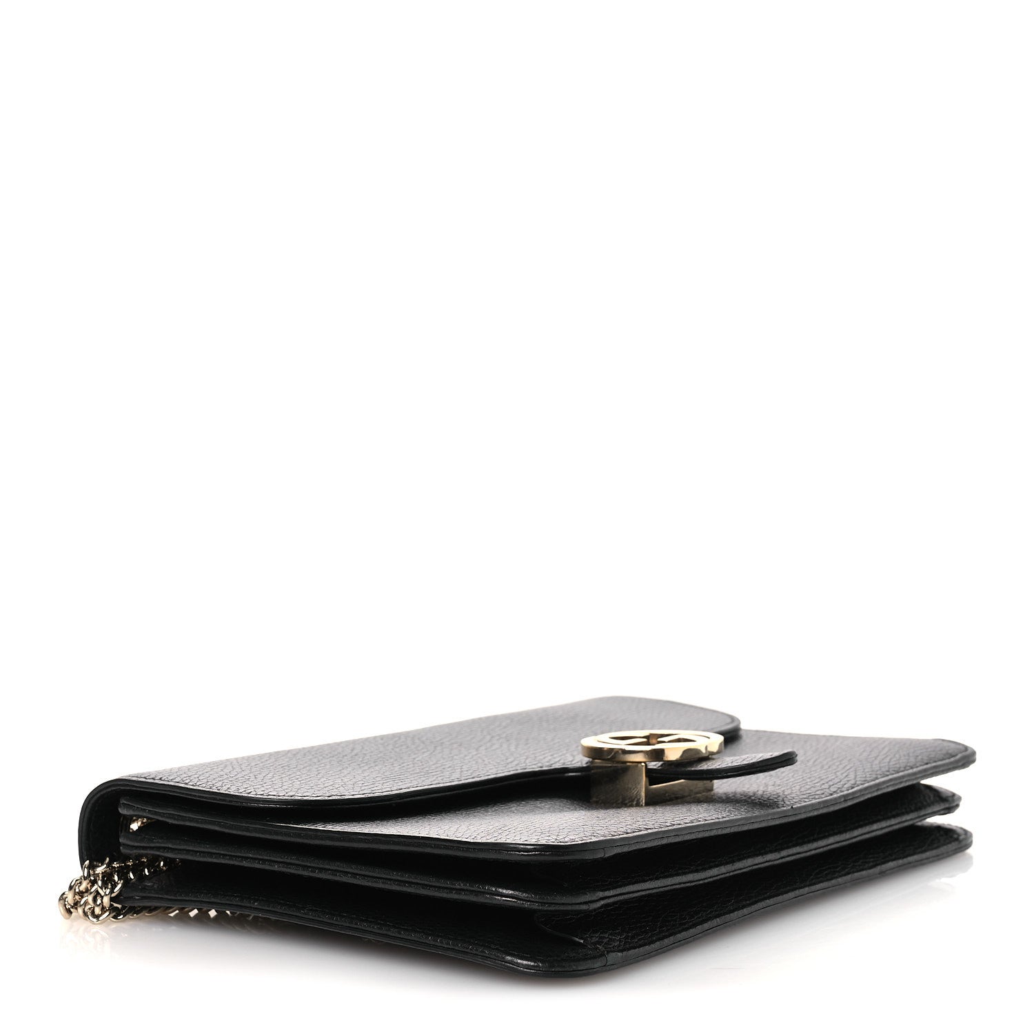 Gucci Dollar Calfskin Interlocking G Shoulder Bag Black