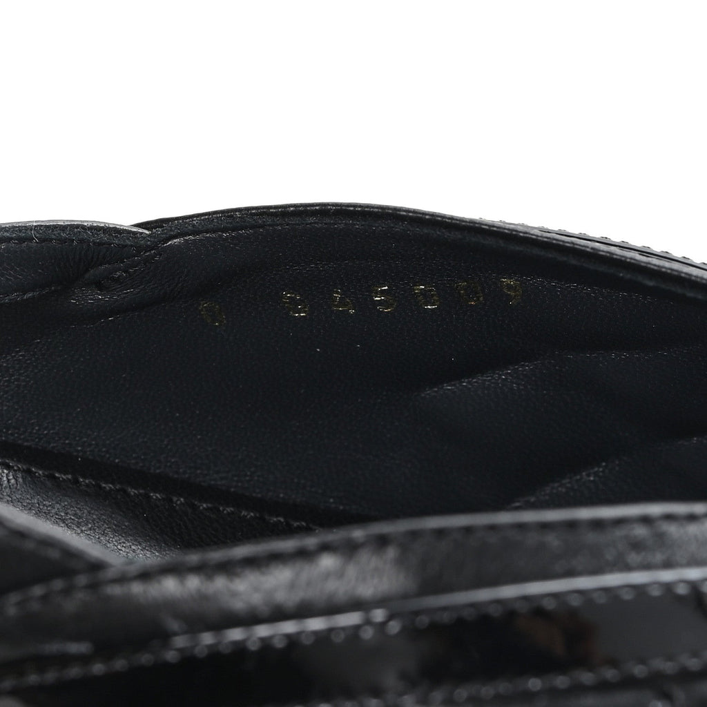 Lambskin Patent Quilted CC Platform Sandals 39.5 Black