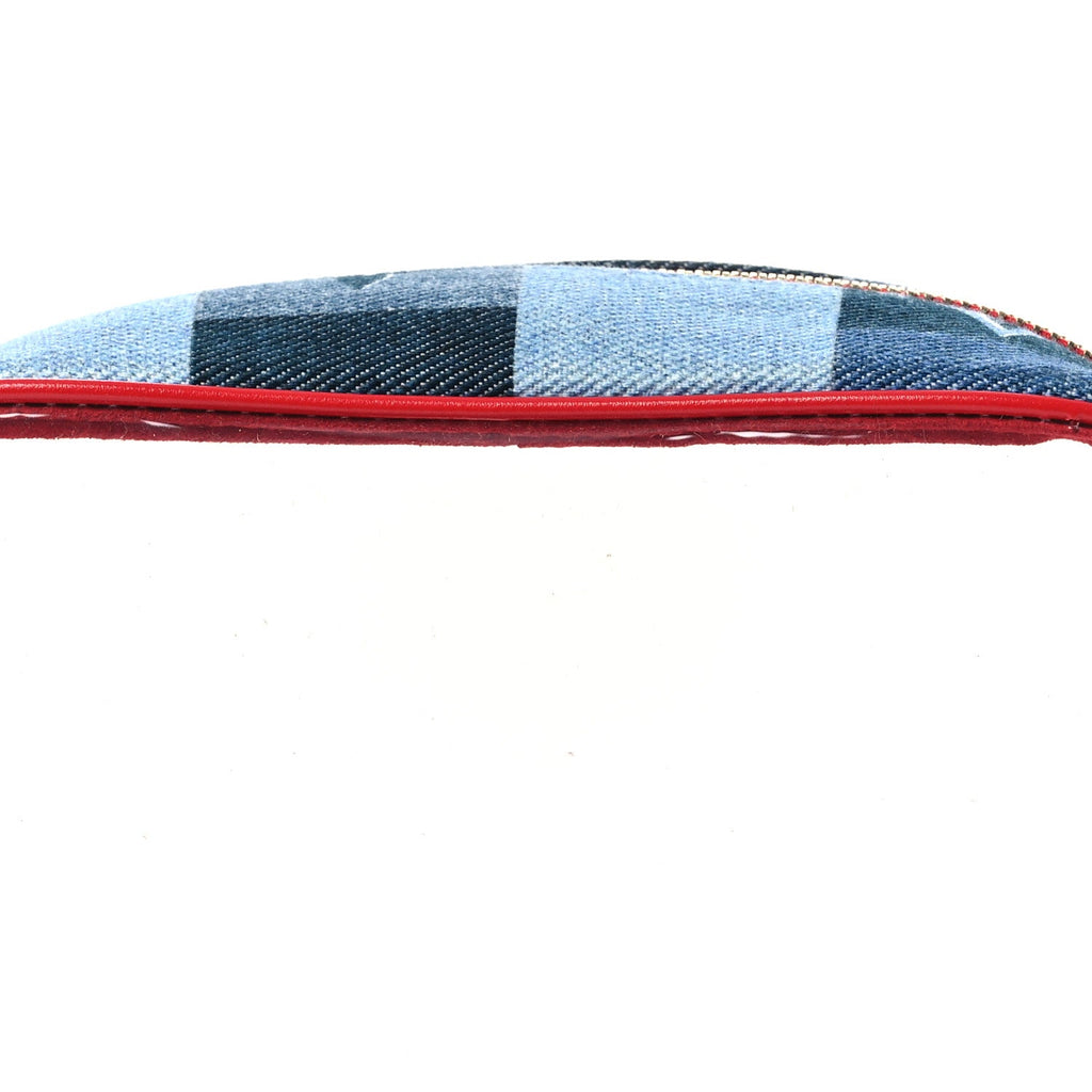Louis Vuitton Denim Damier Monogram Patchwork PVC Beach Pouch Blue Rouge