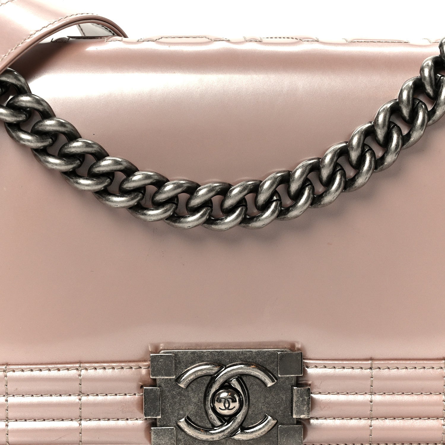 Chanel Iridescent Glazed Calfskin Medium Boy Flap Light Pink