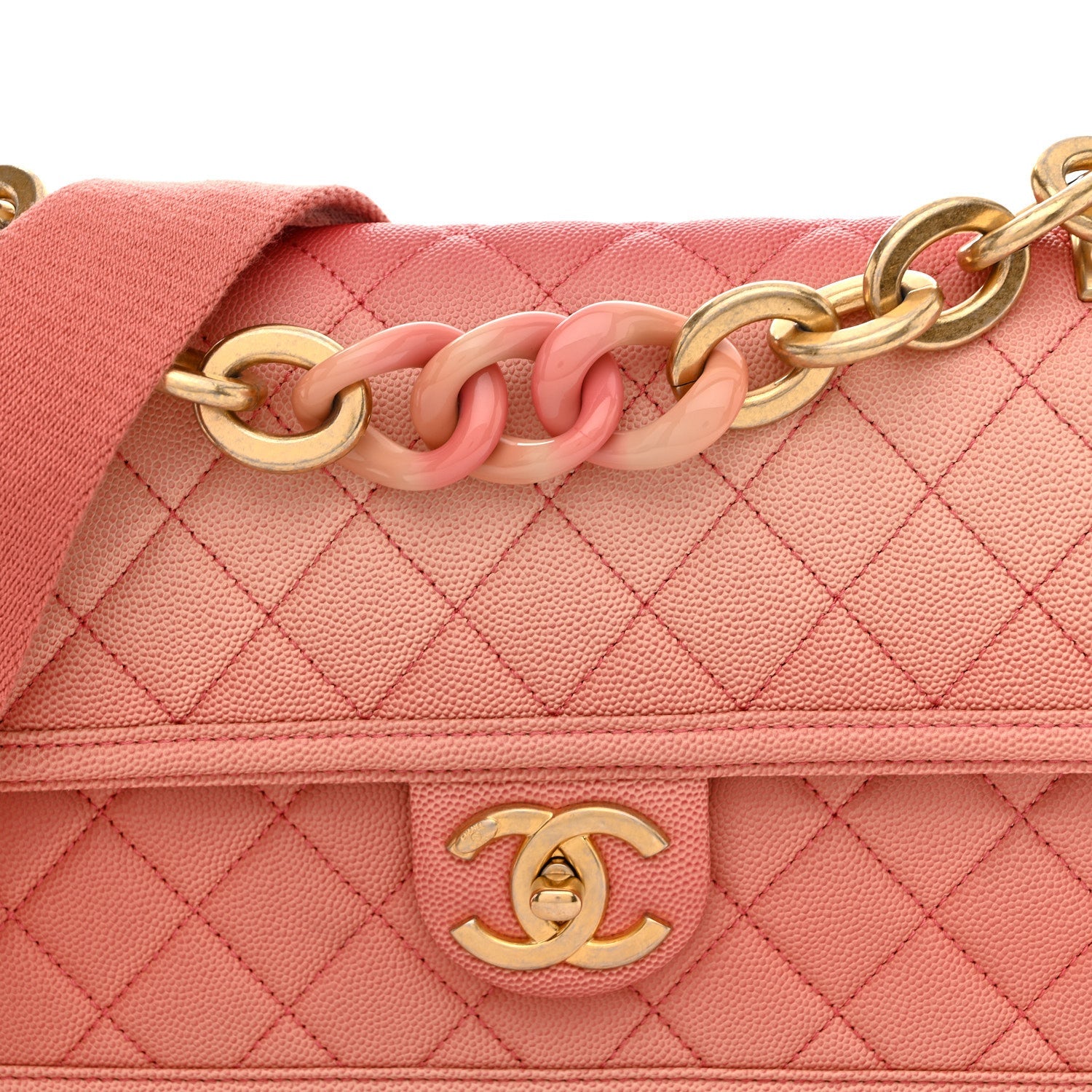 Chanel Caviar Quilted Medium Sunset On The Sea Flap Coral