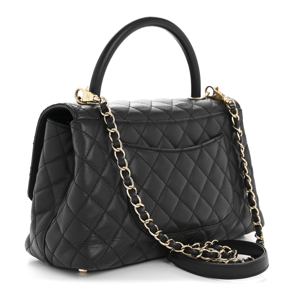Chanel Caviar Quilted Small Coco Handle Flap Black