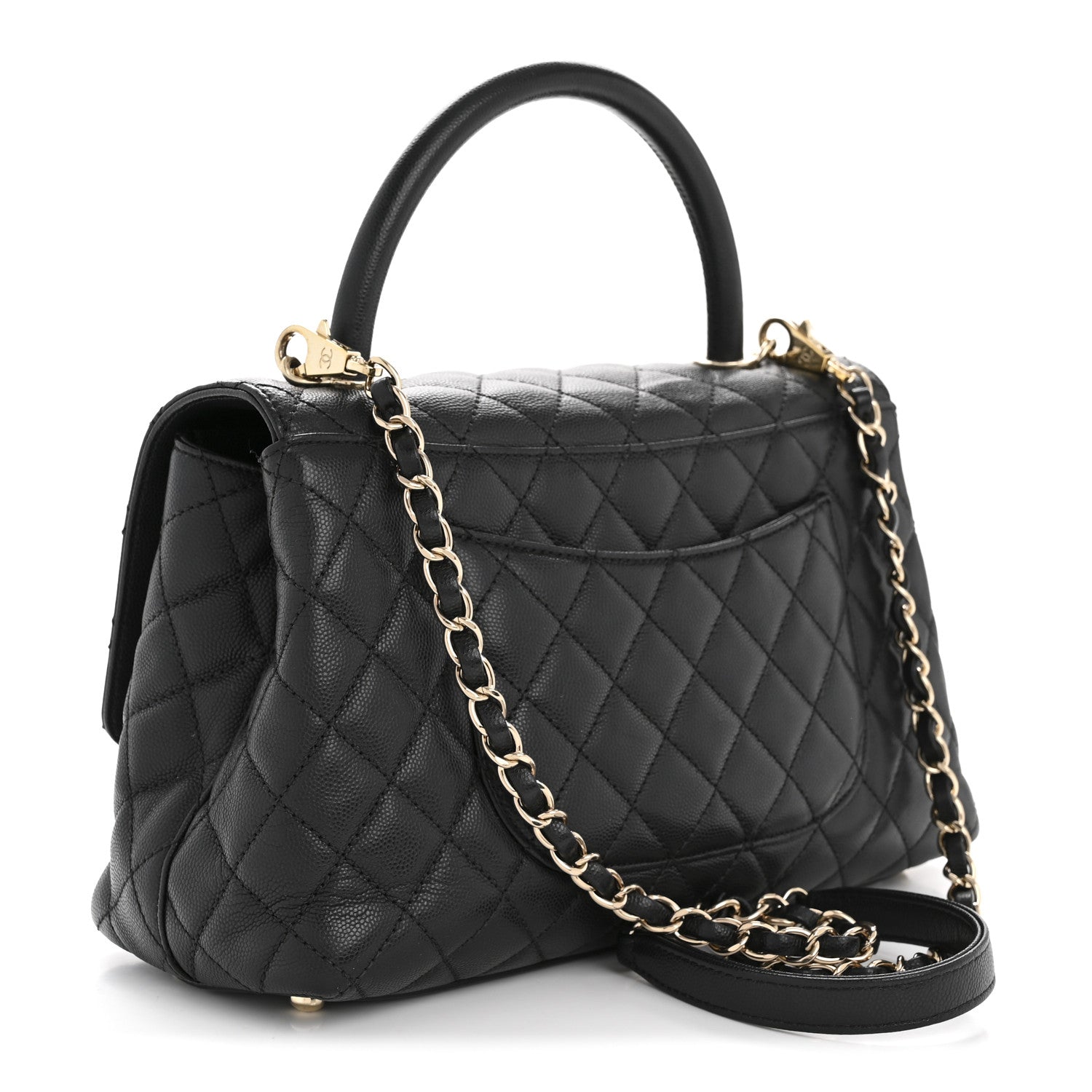 Chanel Caviar Quilted Small Coco Handle Flap Black