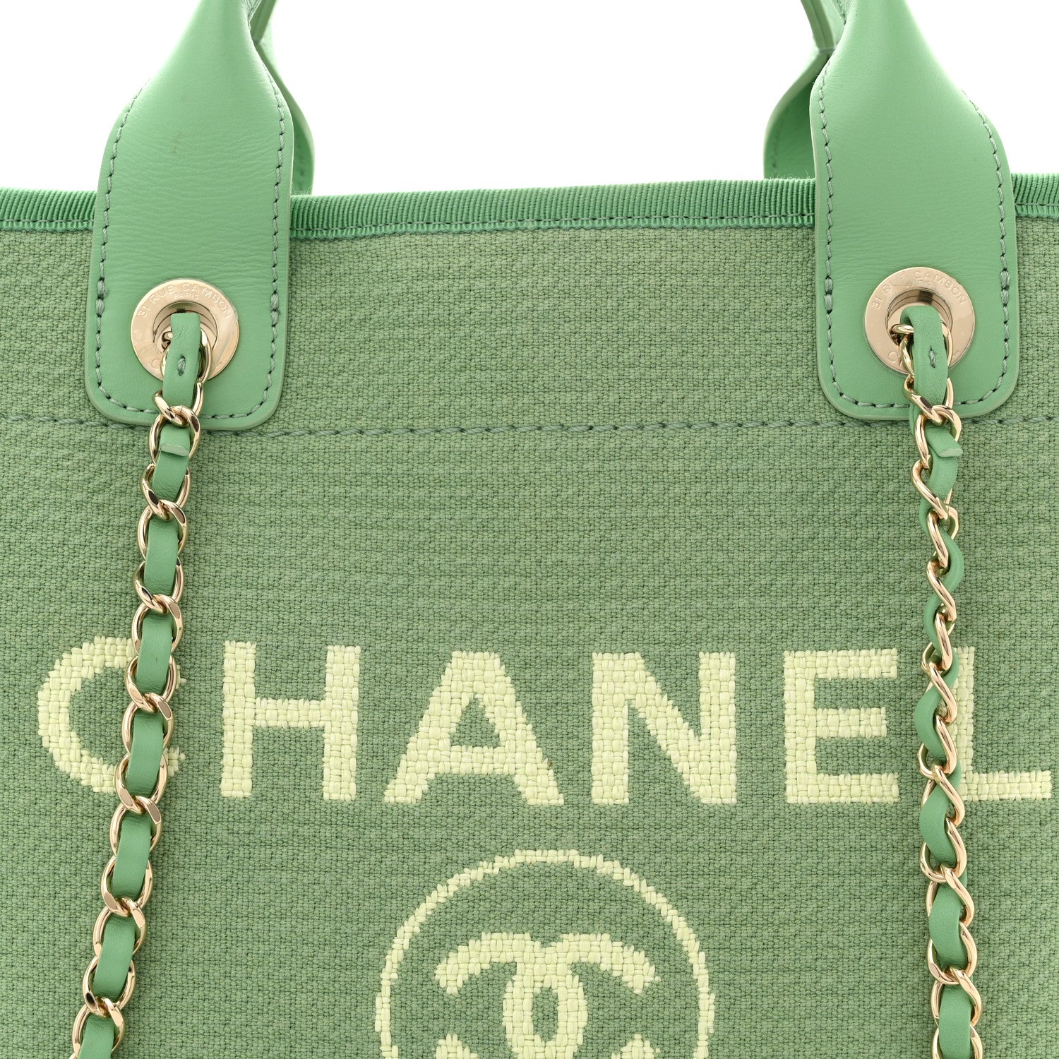 Chanel Mixed Fibers Small Deauville Tote Green
