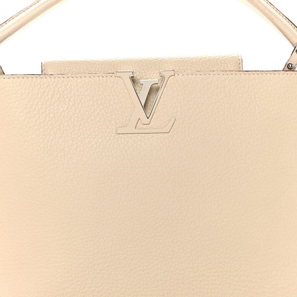 Louis Vuitton Taurillon Capucines MM Blanc Casse