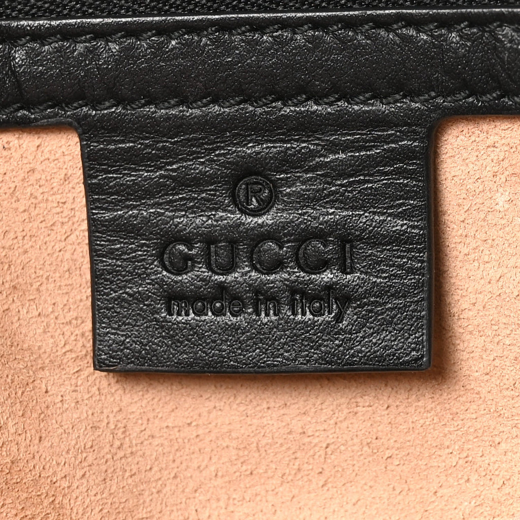 Gucci Calfskin Matelasse Small GG Marmont Shoulder Bag Black