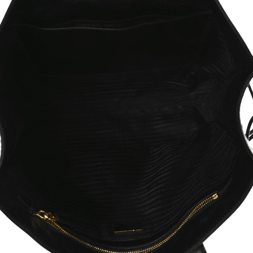 Prada Soft Lux Large Shopping Tote Black