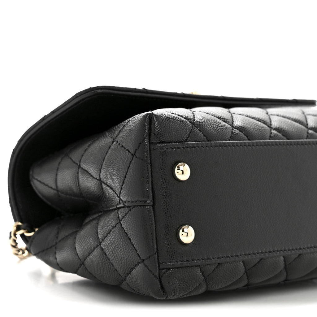 Chanel Caviar Quilted Mini Coco Handle Flap Black