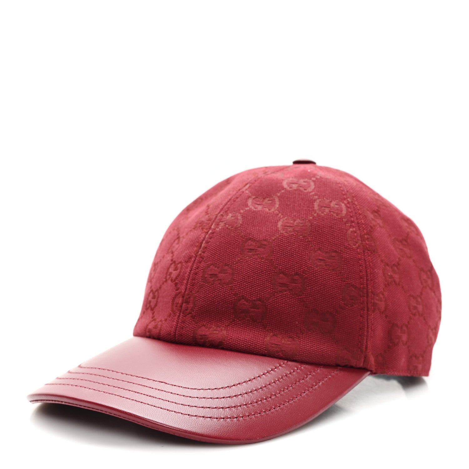 Gucci Calfskin New Canvas GG Monogram Baseball Hat L Bordeaux
