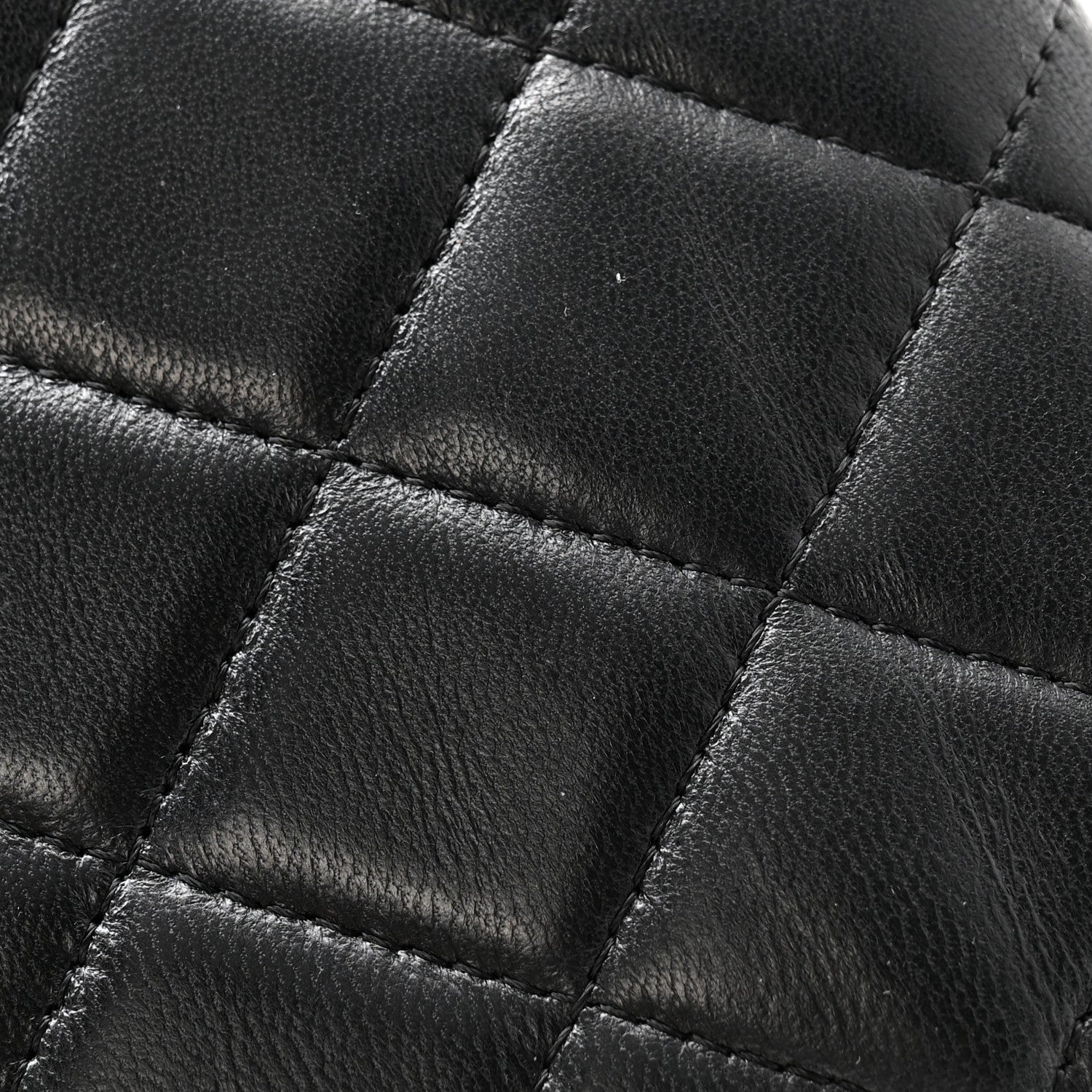 Lambskin Quilted Large Flap Wallet Black