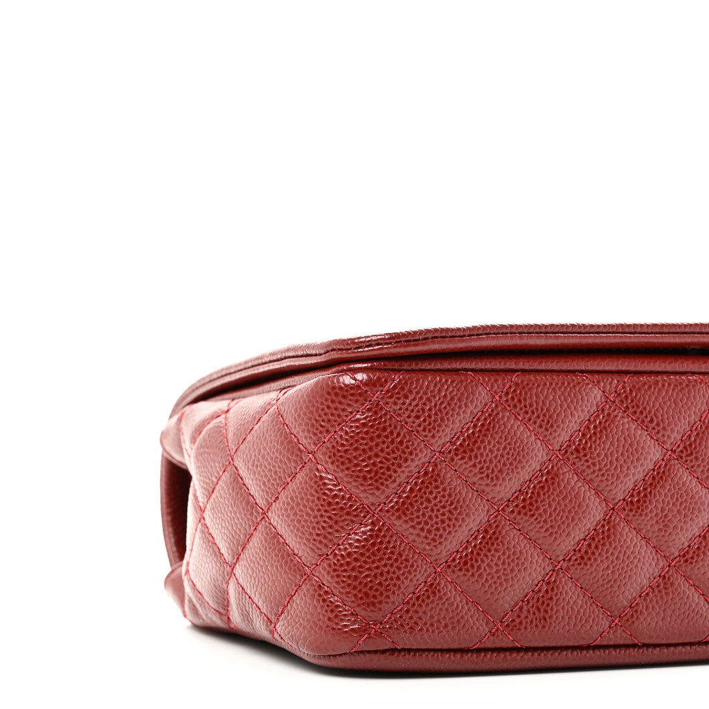Chanel Caviar Medium Timeless CC Flap Dark Red